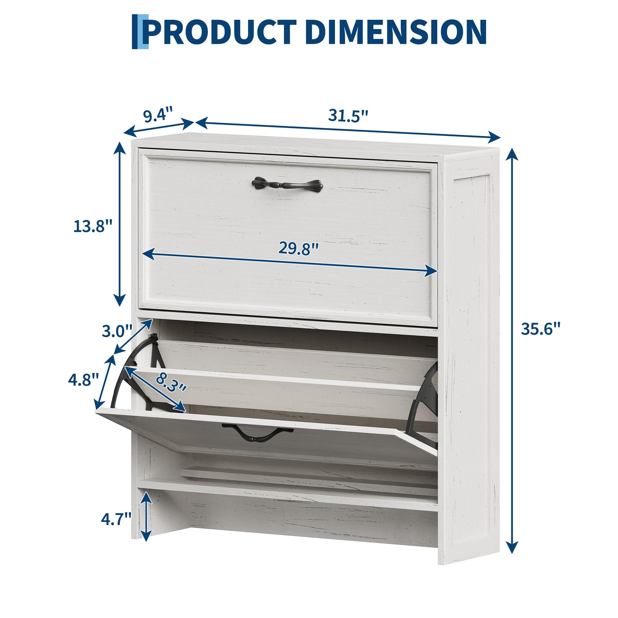 خزانة أحذية ببابين قابلين للطي - مراجعة Shoe Rack Cabinet Narrow Entryway وسعره