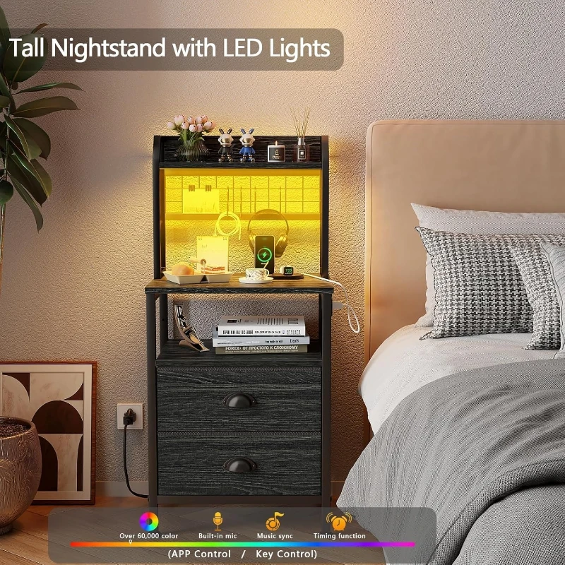 طاولة جانبية بارتفاع 40 بوصة م - مراجعة Solid Wood Nightstand 2 Drawers وسعره