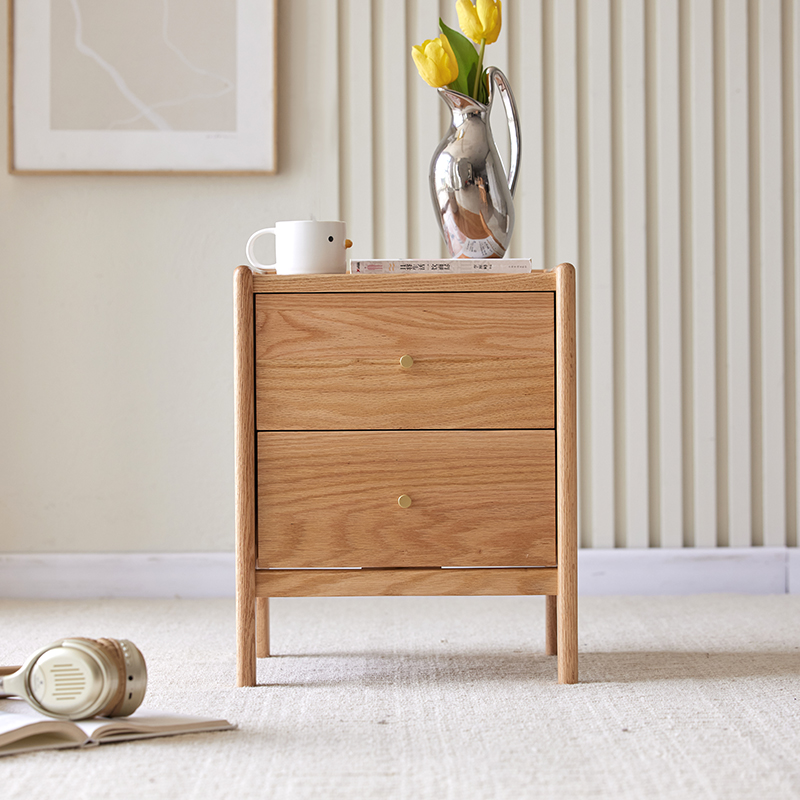 أثاث غرفة نوم من خشب البلوط ال - مراجعة Solid Wood Nightstand 2 Drawers وسعره