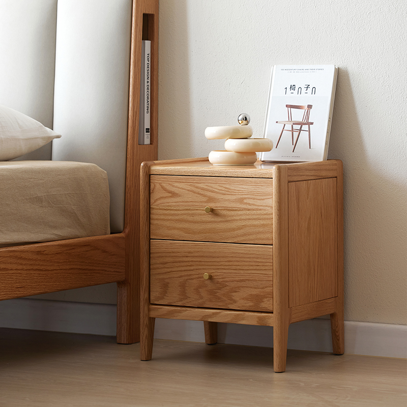 أثاث غرفة نوم من خشب البلوط ال - مراجعة Solid Wood Nightstand 2 Drawers وسعره