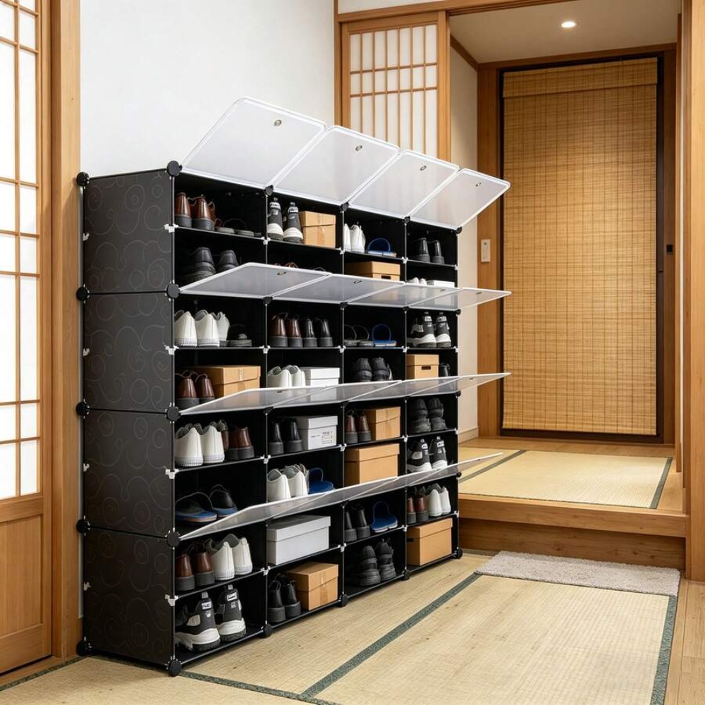 رف أحذية محمول من 8 طبقات لتخز - مراجعة Shoe Rack Cabinet Narrow Entryway وسعره