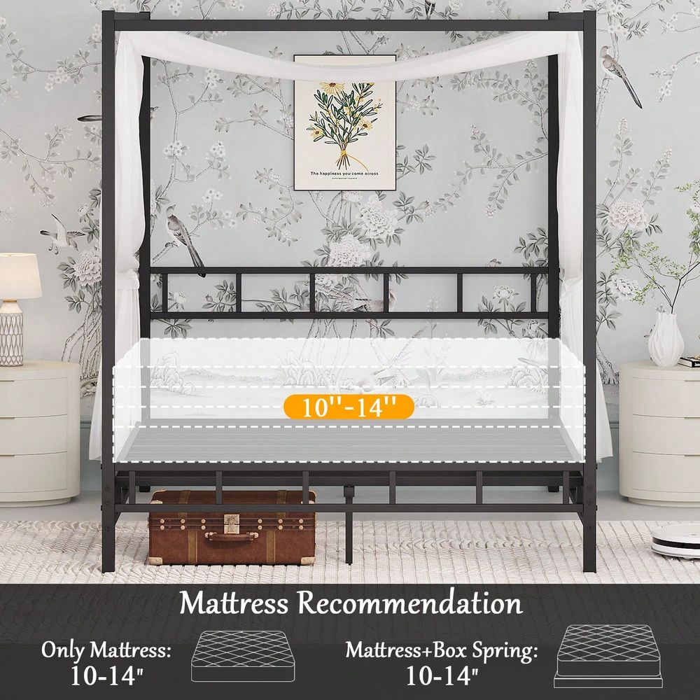 إطار سرير معدني بتصميم مظلة، إ - مراجعة Canopy Bed Frame Metal Queen وسعره
