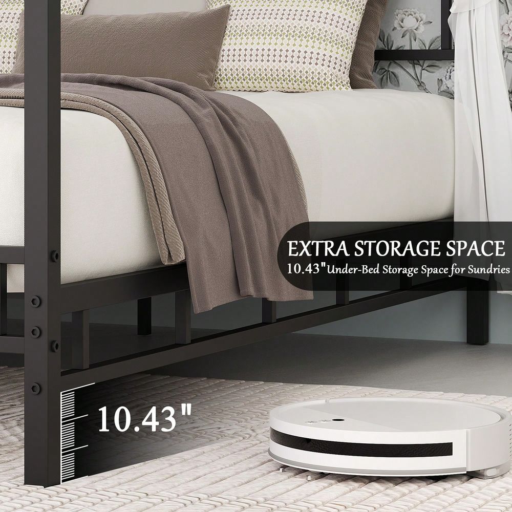 إطار سرير معدني بتصميم مظلة، إ - مراجعة Canopy Bed Frame Metal Queen وسعره