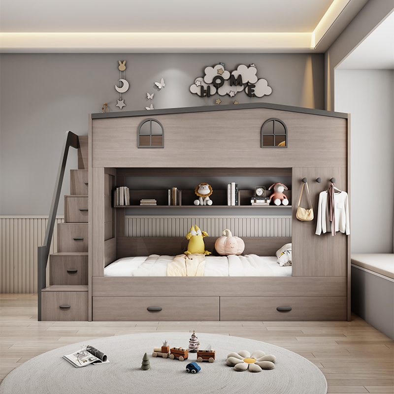 سرير أطفال إسكندنافي ذو طابقين - مراجعة Bunk Bed With Stairs And Slide وسعره