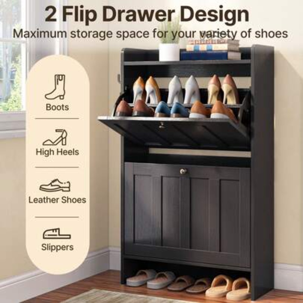 خزانة أحذية ضيقة قائمة بذاتها  - مراجعة Shoe Rack Cabinet Narrow Entryway وسعره