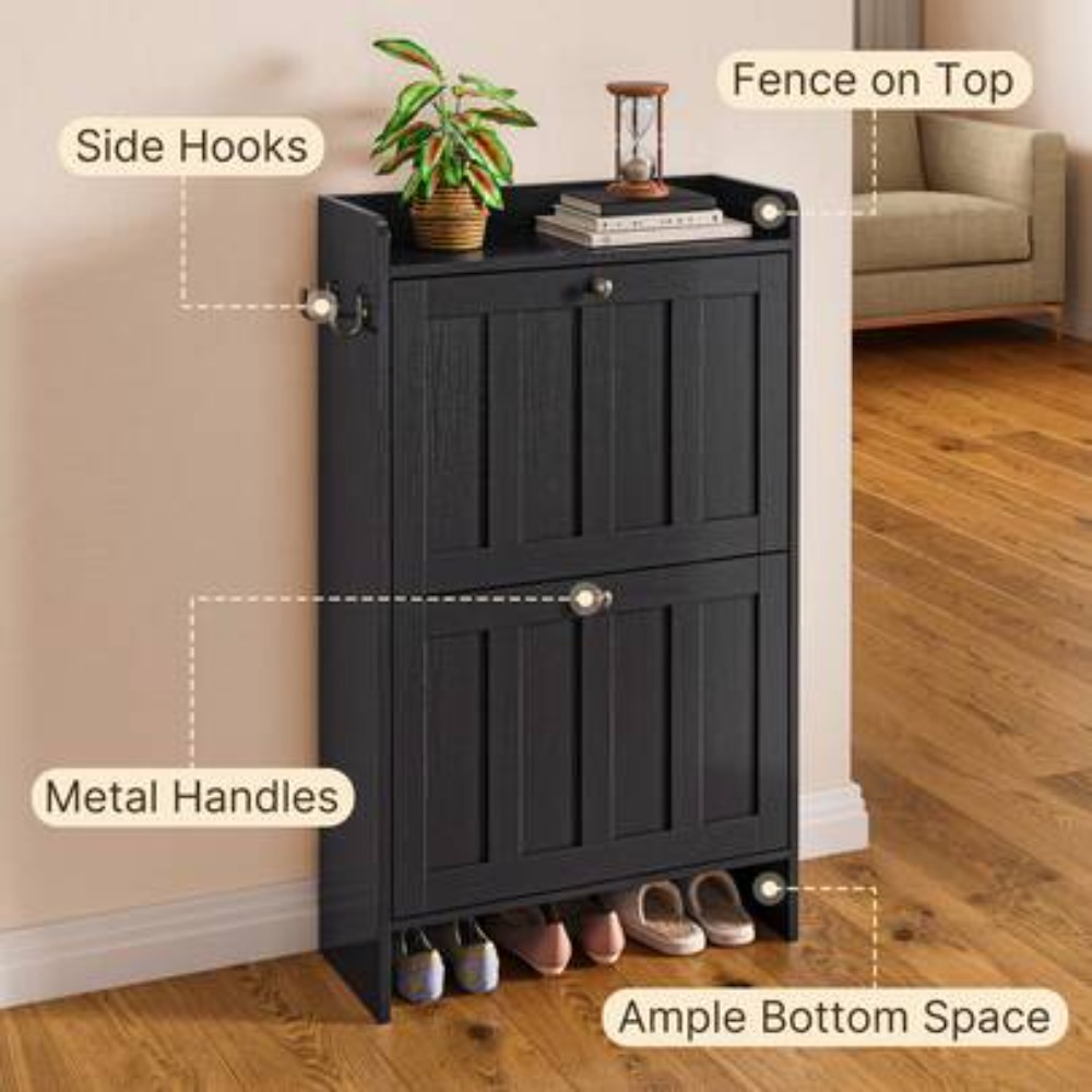 خزانة أحذية ضيقة قائمة بذاتها  - مراجعة Shoe Rack Cabinet Narrow Entryway وسعره