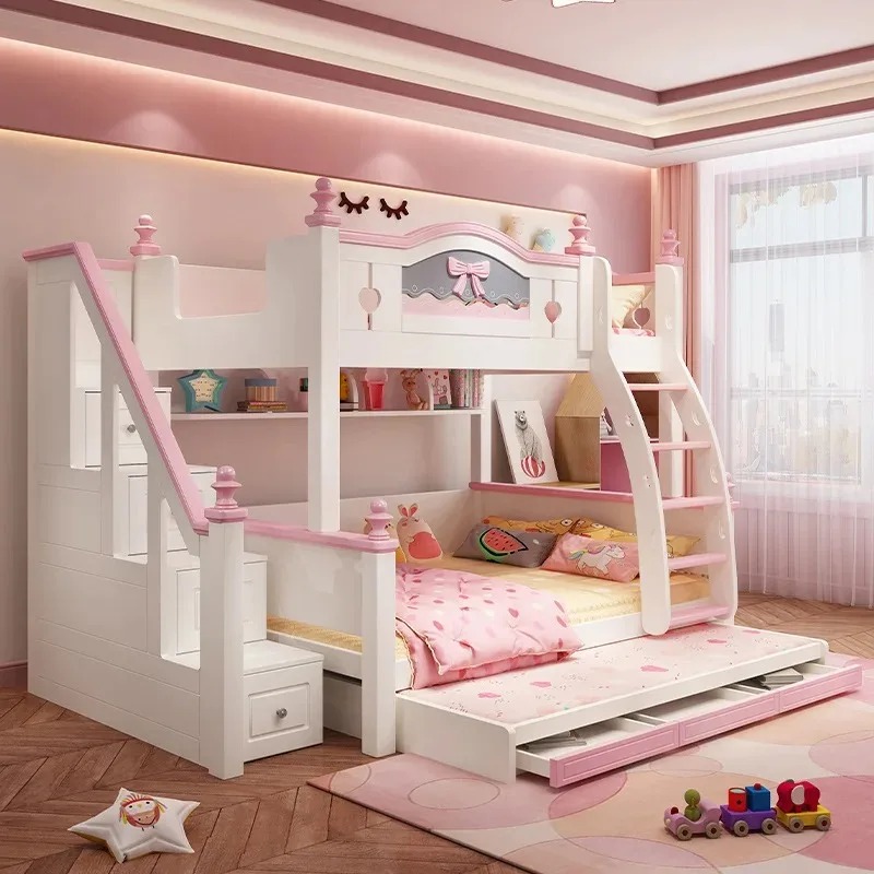 أثاث غرفة نوم الأطفال سرير بطا - مراجعة Bunk Bed With Stairs And Slide وسعره
