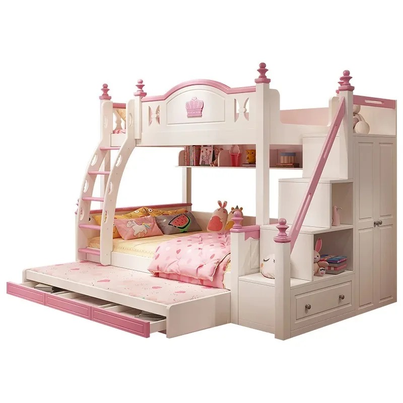 أثاث غرفة نوم الأطفال سرير بطا - مراجعة Bunk Bed With Stairs And Slide وسعره
