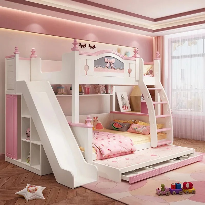 أثاث غرفة نوم الأطفال سرير بطا - مراجعة Bunk Bed With Stairs And Slide وسعره