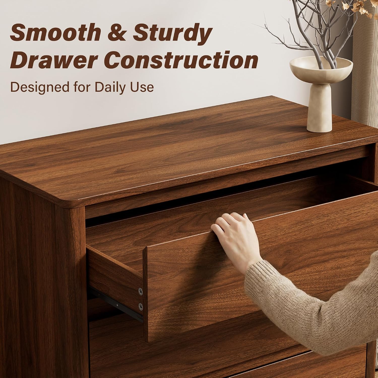خزانة تخزين خشبية بخمسة أدراج، - مراجعة Bedroom Furniture وسعره