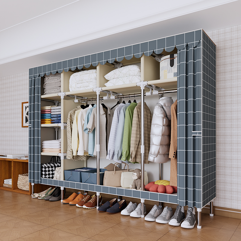 خزانة ملابس محمولة مطبوعة على  - مراجعة Wardrobe Closet Portable Fabric Cover وسعره