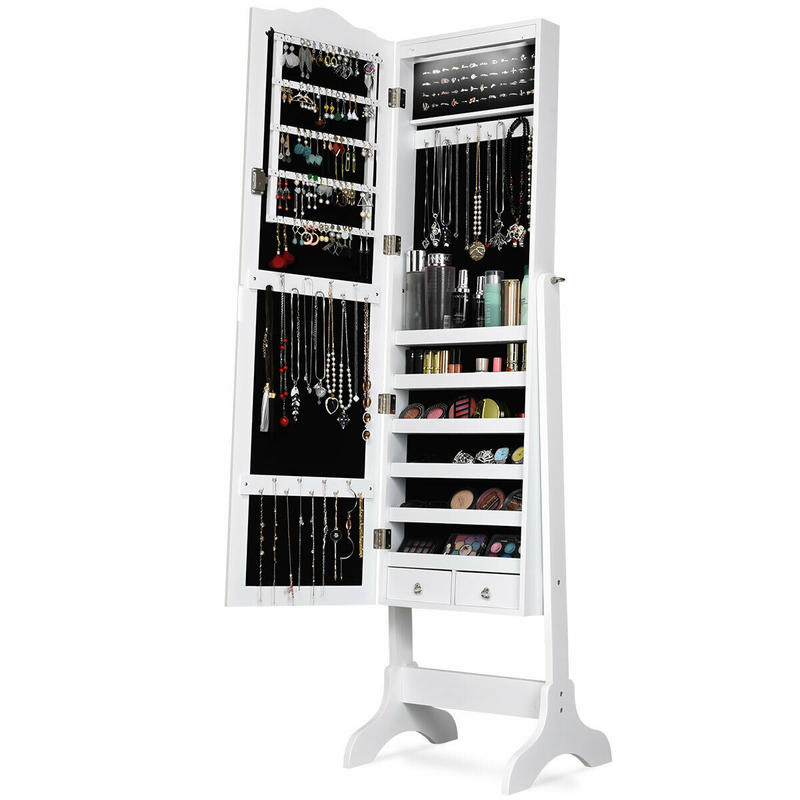 خزانة مجوهرات بـ 14 مصباح LED  - مراجعة Full Length Mirror Jewelry Armoire وسعره