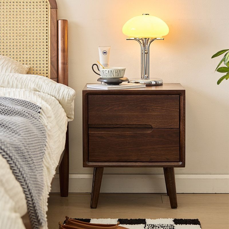 طاولات خشبية بجانب السرير، منض - مراجعة Solid Wood Nightstand 2 Drawers وسعره
