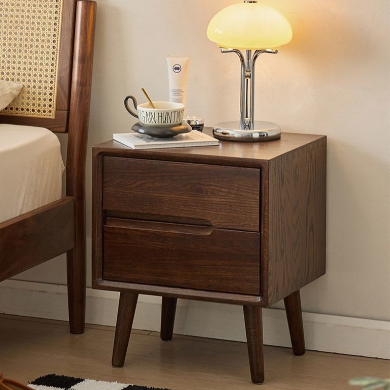 طاولات خشبية بجانب السرير، منض - مراجعة Solid Wood Nightstand 2 Drawers وسعره