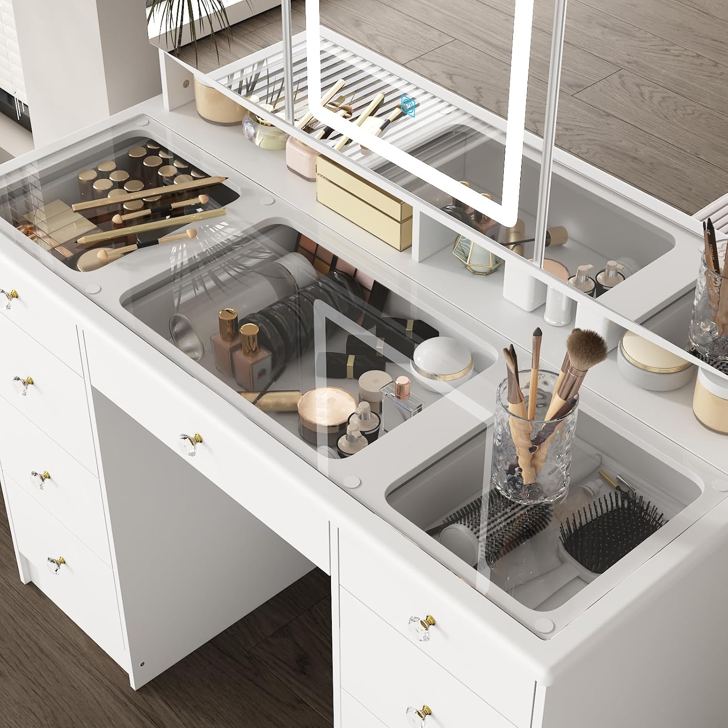 طاولة زينة مع مرآة وإضاءة، طاو - مراجعة Dressing Table Vanity With Lighted Mirror وسعره