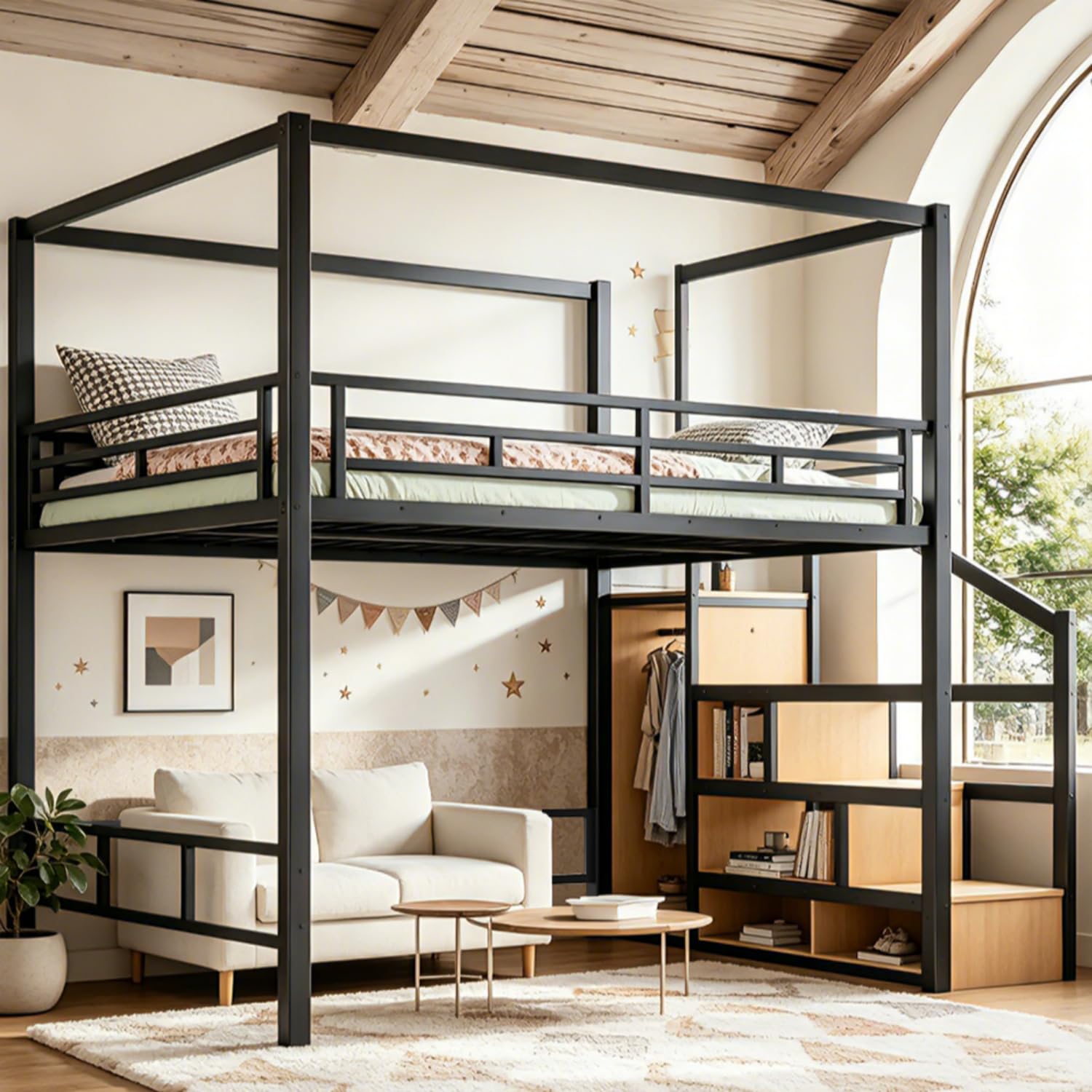 سرير علوي كوين مع درج تخزين وخ - مراجعة Canopy Bed Frame Metal Queen وسعره