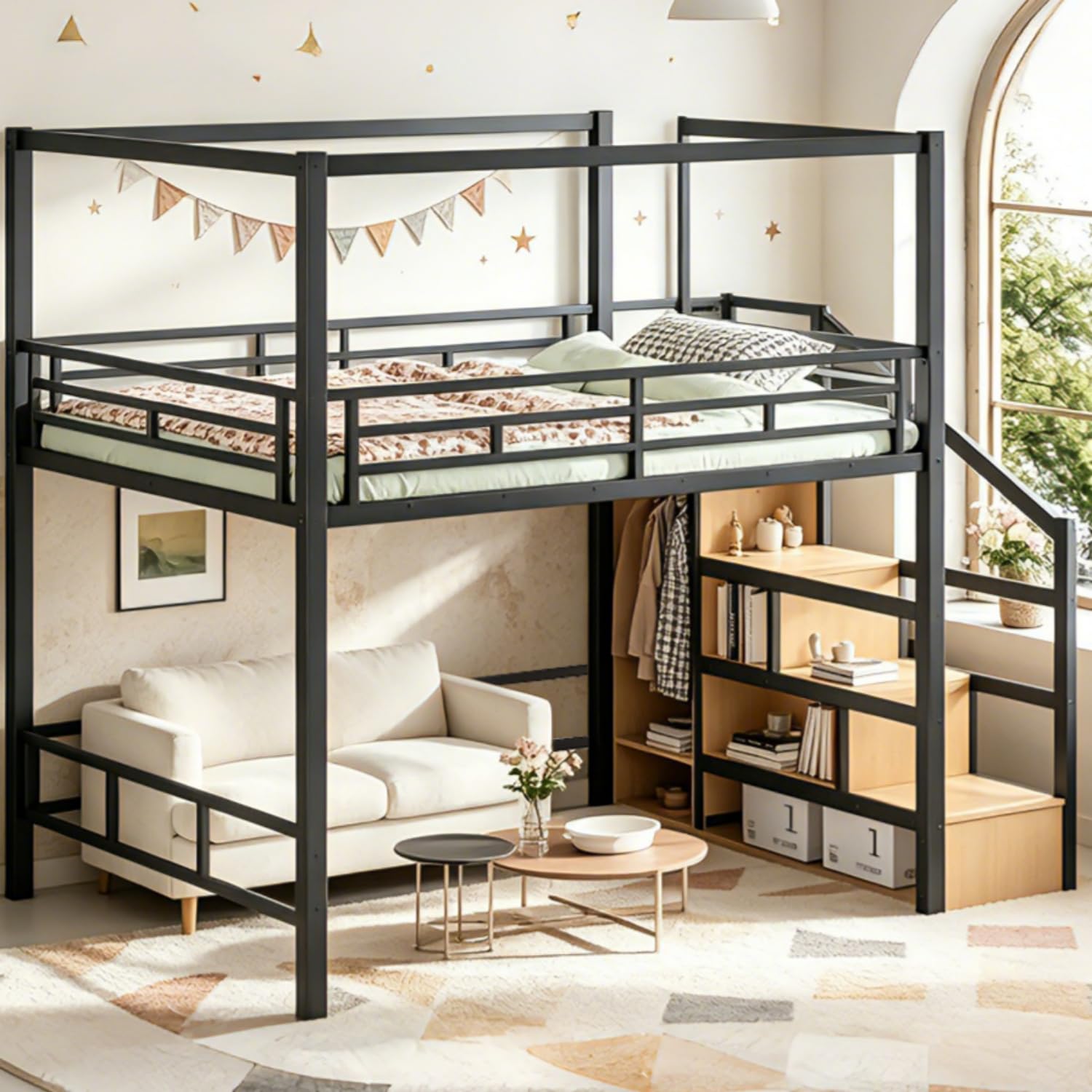 سرير علوي كوين مع درج تخزين وخ - مراجعة Canopy Bed Frame Metal Queen وسعره