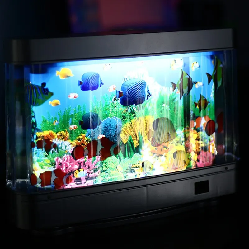 مصابيح خزان الأسماك الاستوائية - مراجعة Floating Nightstand With Led Light وسعره