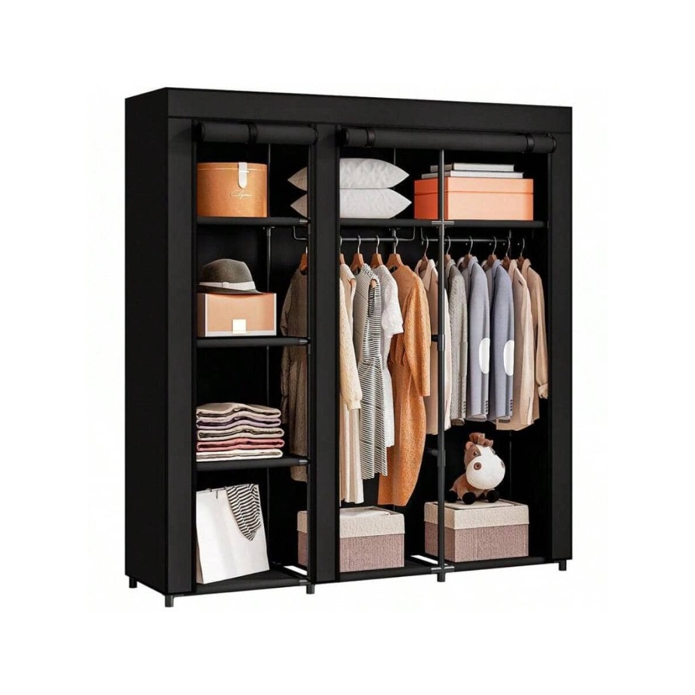 خزانة ملابس محمولة مع رف تعليق - مراجعة Wardrobe Closet Portable Fabric Cover وسعره