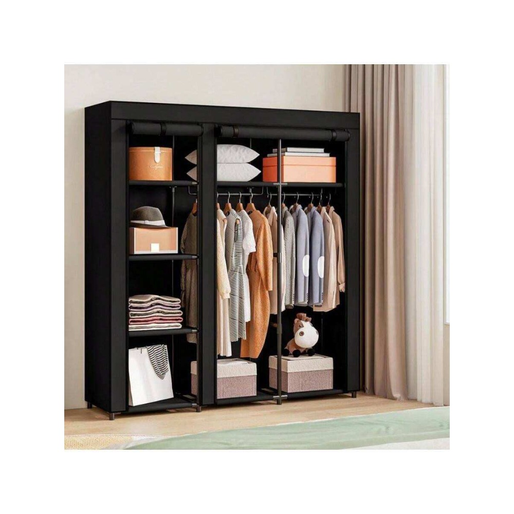 خزانة ملابس محمولة مع رف تعليق - مراجعة Wardrobe Closet Portable Fabric Cover وسعره