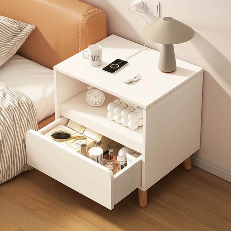طاولة سرير بيضاء لغرفة النوم م - مراجعة Solid Wood Nightstand 2 Drawers وسعره