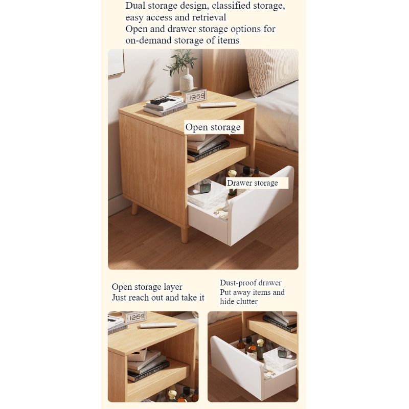 طاولة سرير بيضاء لغرفة النوم م - مراجعة Solid Wood Nightstand 2 Drawers وسعره