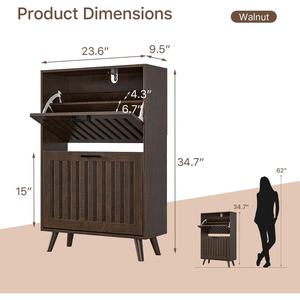 خزانة تخزين الأحذية أو خزانة ا - مراجعة Shoe Rack Cabinet Narrow Entryway وسعره