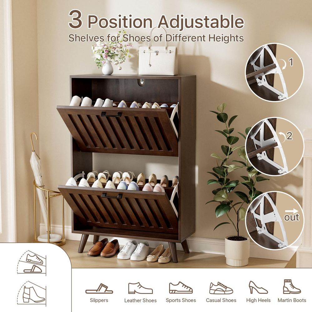خزانة تخزين الأحذية أو خزانة ا - مراجعة Shoe Rack Cabinet Narrow Entryway وسعره