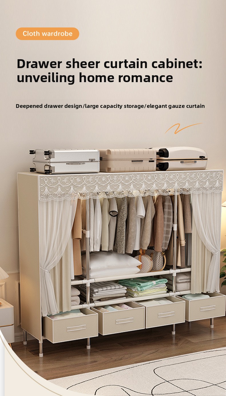 خزانة ملابس محمولة مع غطاء، رف - مراجعة Wardrobe Closet Portable Fabric Cover وسعره