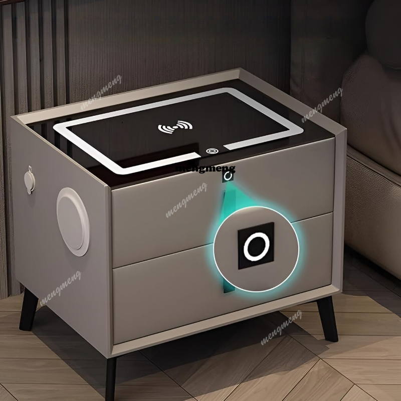 منضدة ذكية من الخشب الصلب، شحن - مراجعة Solid Wood Nightstand 2 Drawers وسعره