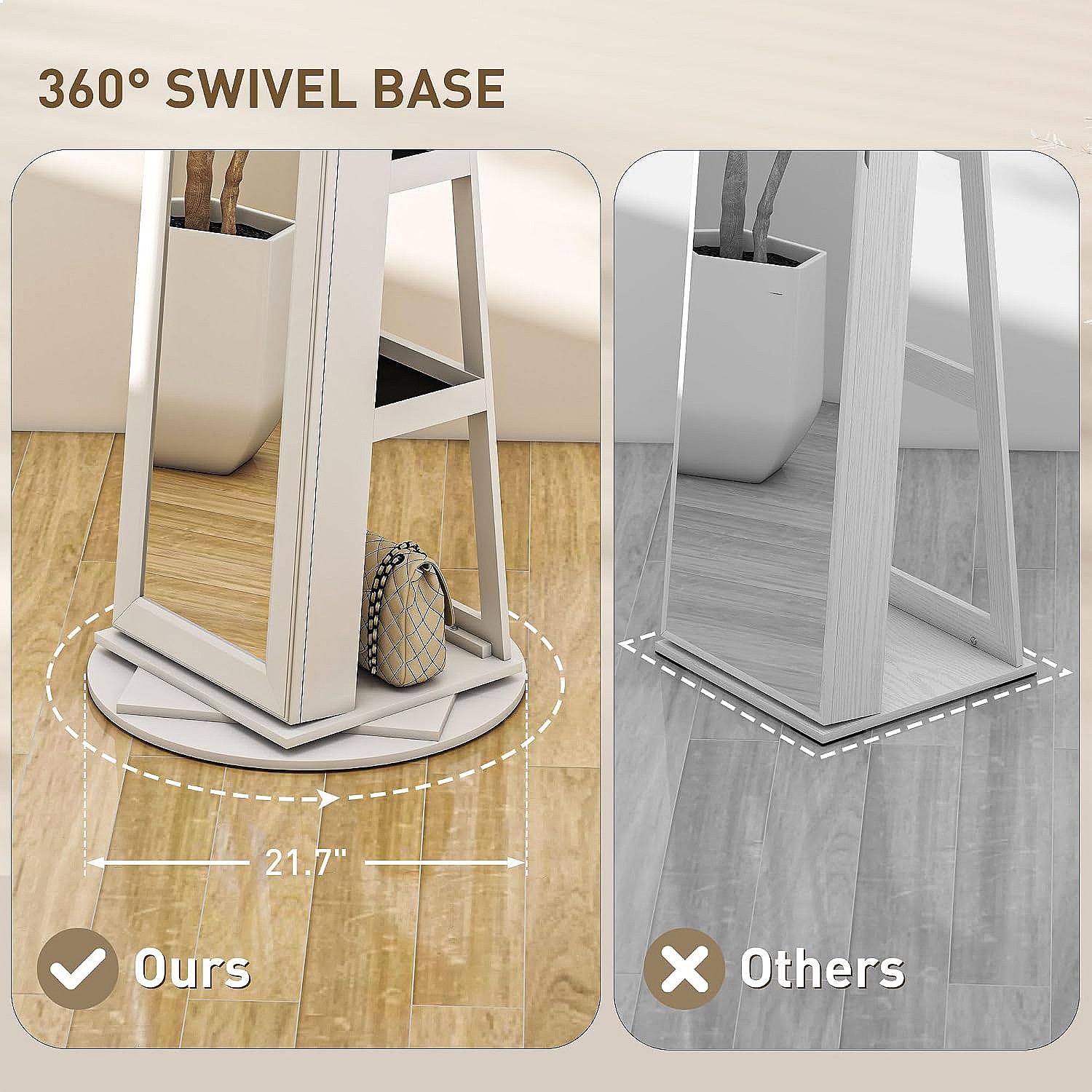 هومكوم 360 °   منظم مجوهرات دو - مراجعة Full Length Mirror Jewelry Armoire وسعره