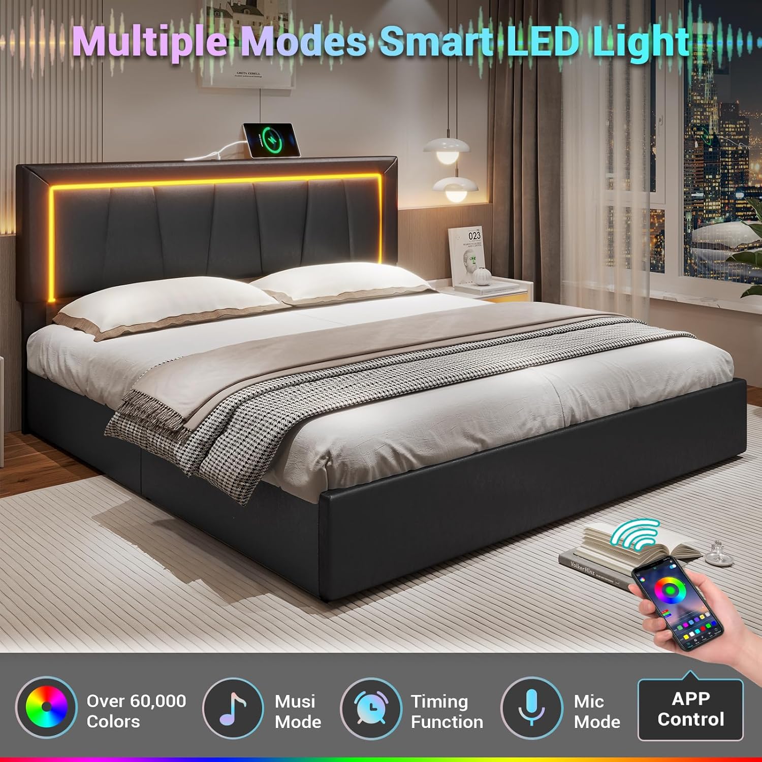 إطار سرير كاليفورنيا كينج مع 4 - مراجعة King Size Bed Frame With Storage Drawers وسعره