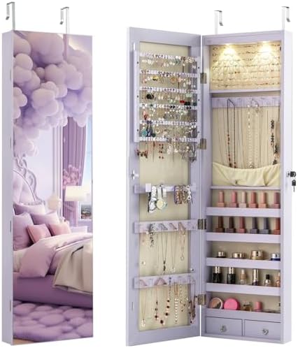 خزانة مجوهرات مثبتة على الحائط - مراجعة Full Length Mirror Jewelry Armoire وسعره