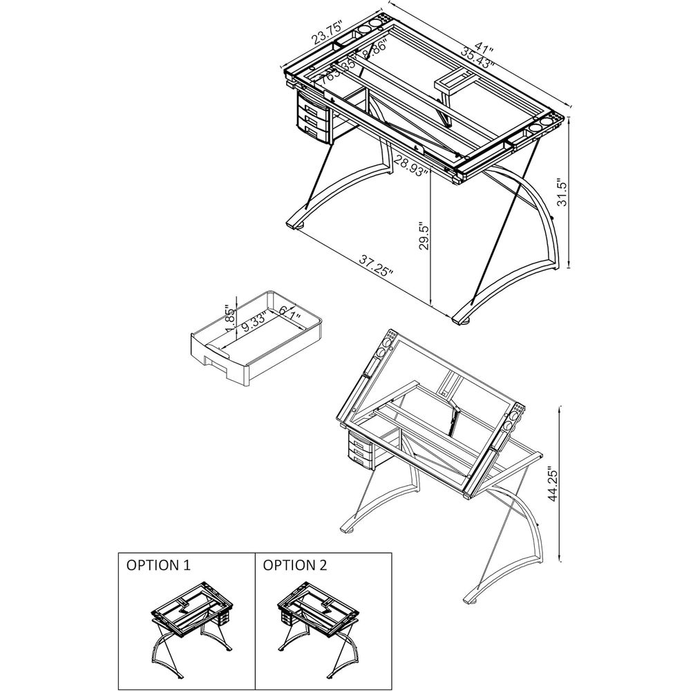 طاولة رسم معدنية وزجاجية مقاس  - مراجعة Tables وسعره