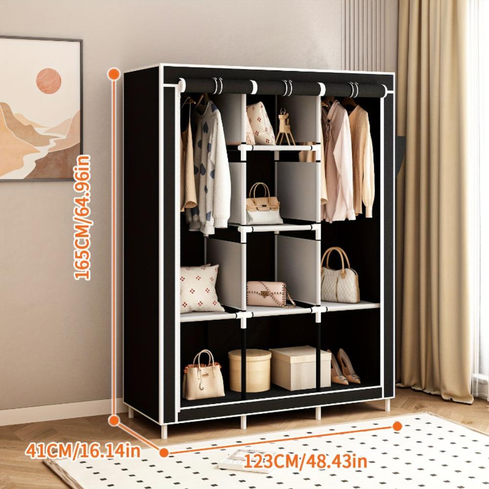 خزانة ملابس محمولة بطول 64 بوص - مراجعة Wardrobe Closet Portable Fabric Cover وسعره