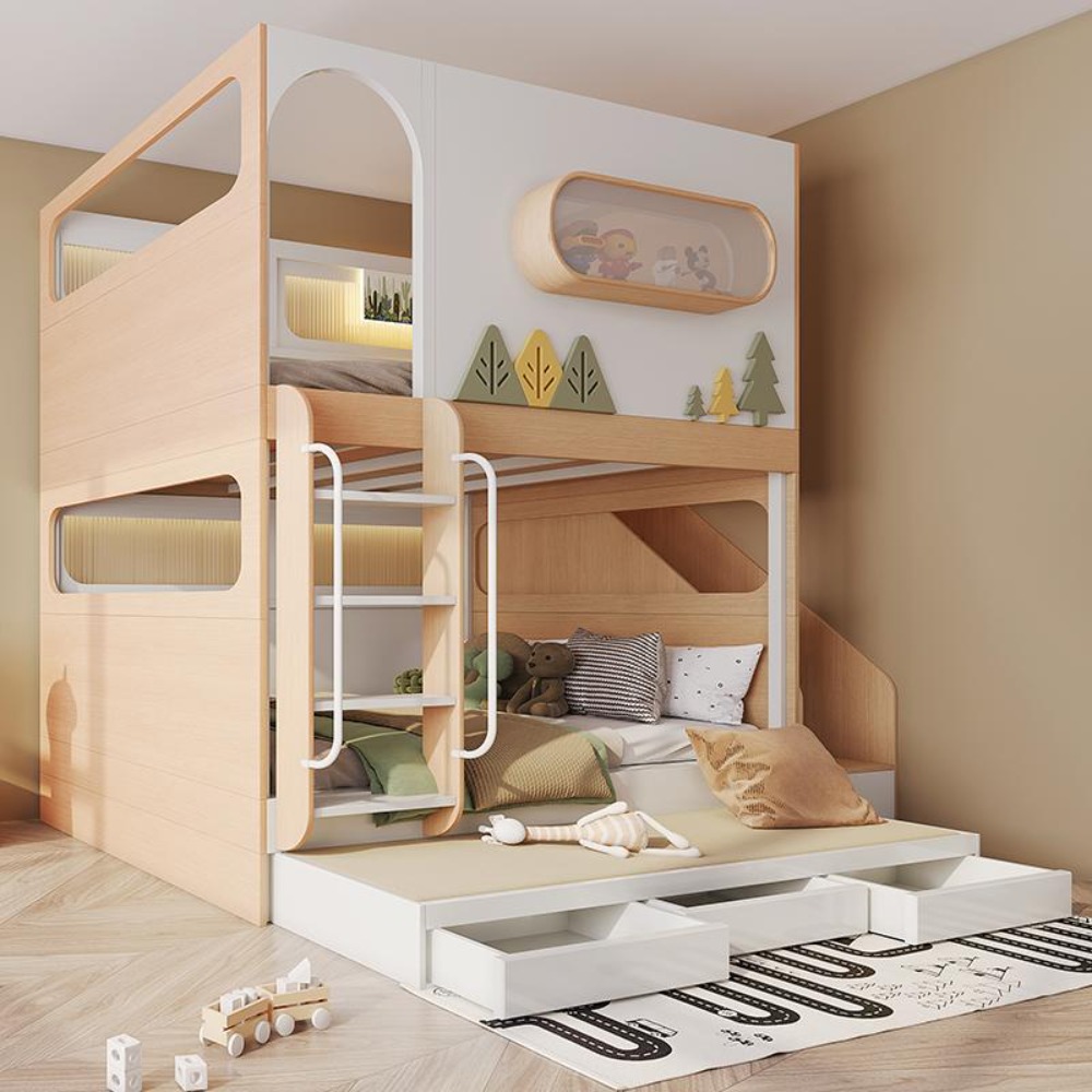 سرير بطابقين للأطفال بتصميم كب - مراجعة Bunk Bed With Stairs And Slide وسعره