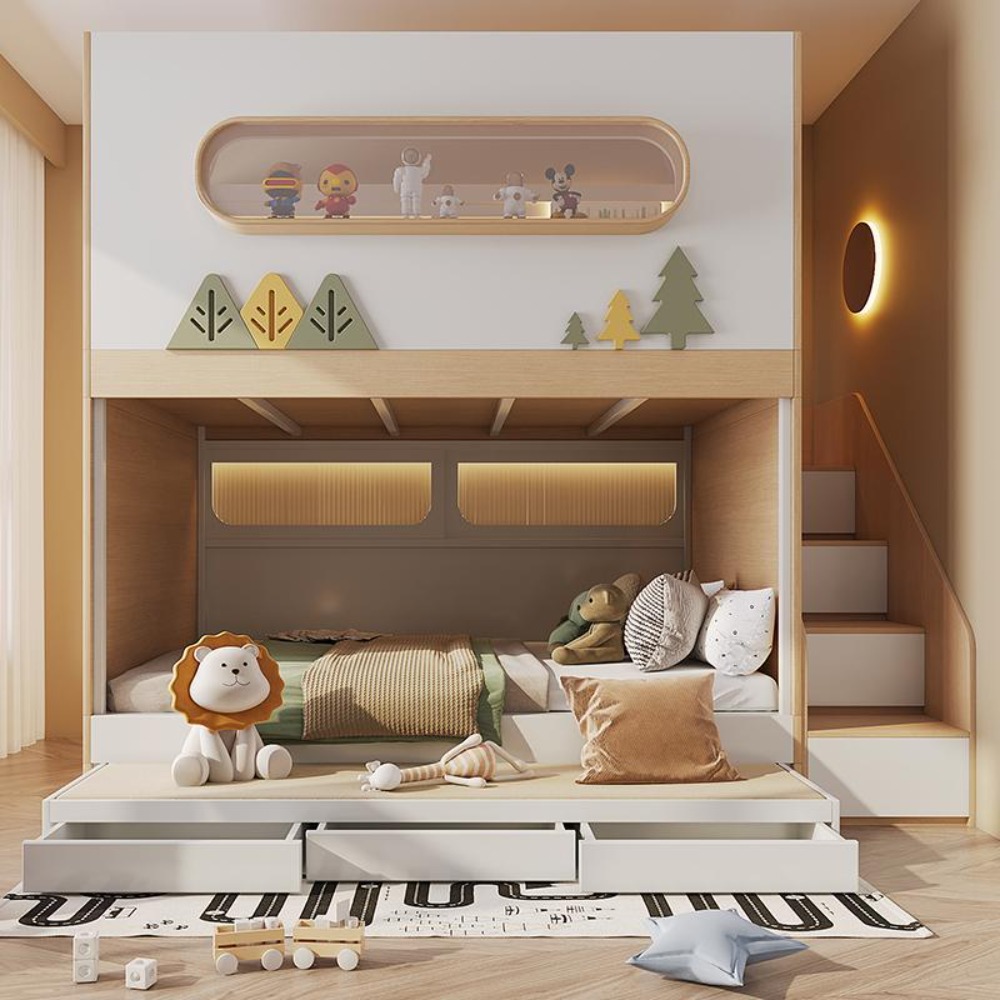 سرير بطابقين للأطفال بتصميم كب - مراجعة Bunk Bed With Stairs And Slide وسعره