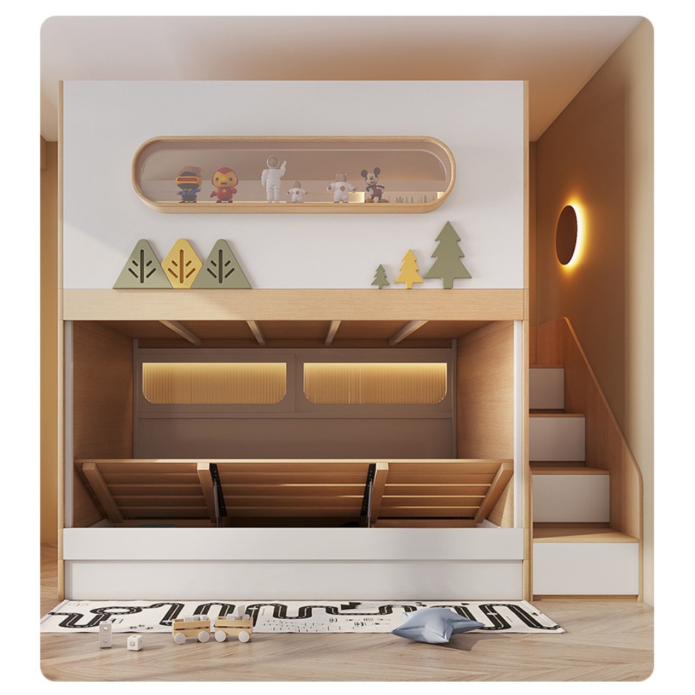 سرير بطابقين للأطفال بتصميم كب - مراجعة Bunk Bed With Stairs And Slide وسعره