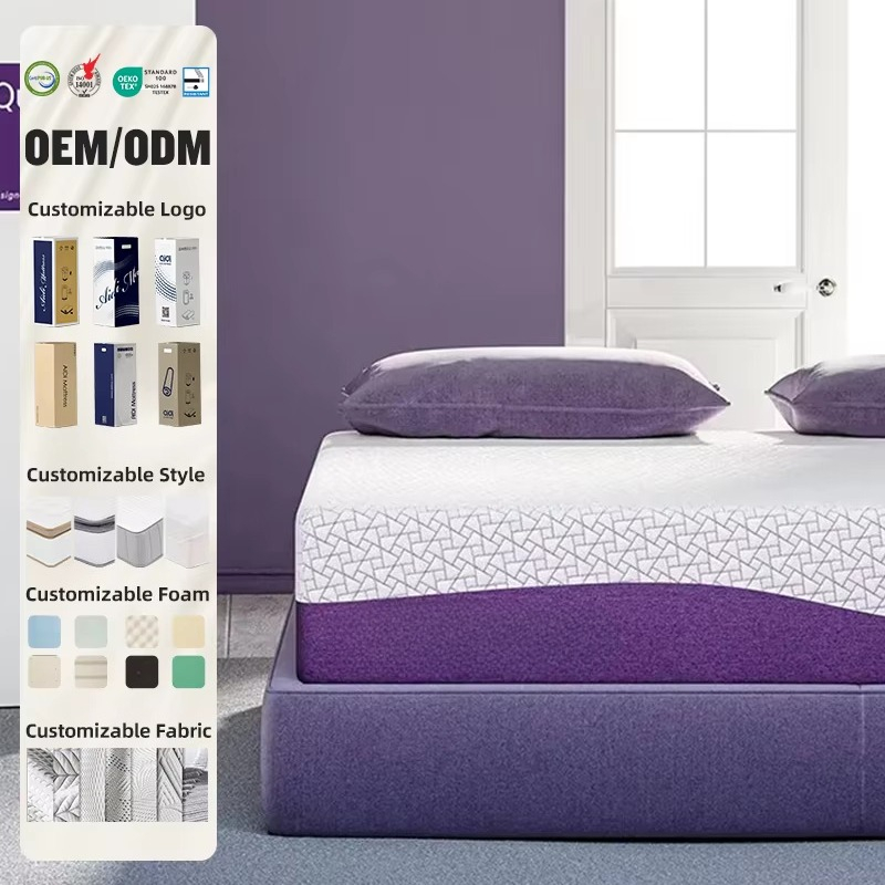 مرتبة OEM/ODM ذات لون أرجواني  - مراجعة Memory Foam Mattress In A Box Queen وسعره