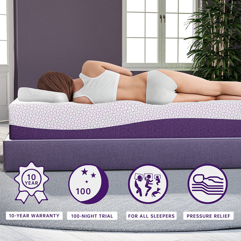 مرتبة OEM/ODM ذات لون أرجواني  - مراجعة Memory Foam Mattress In A Box Queen وسعره