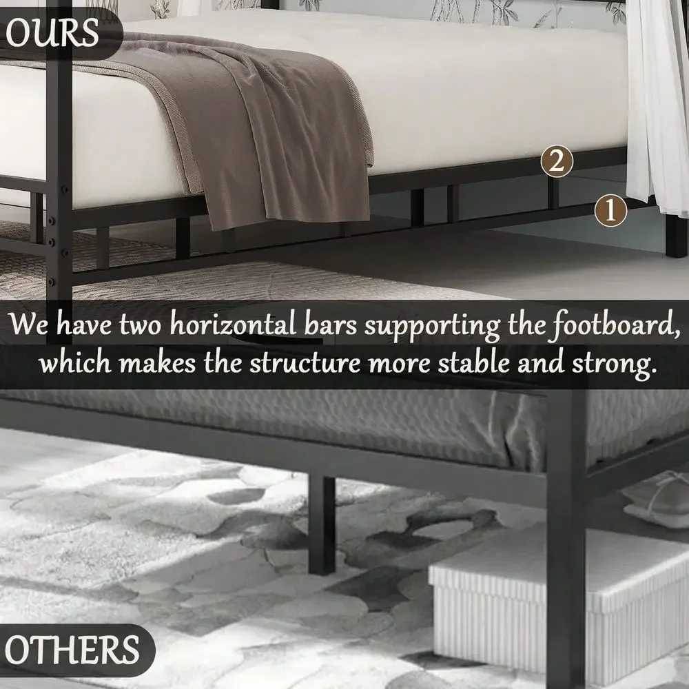 إطار سرير معدني بتصميم مظلة، إ - مراجعة Canopy Bed Frame Metal Queen وسعره