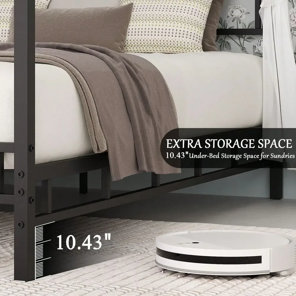 إطار سرير معدني بتصميم مظلة، إ - مراجعة Canopy Bed Frame Metal Queen وسعره