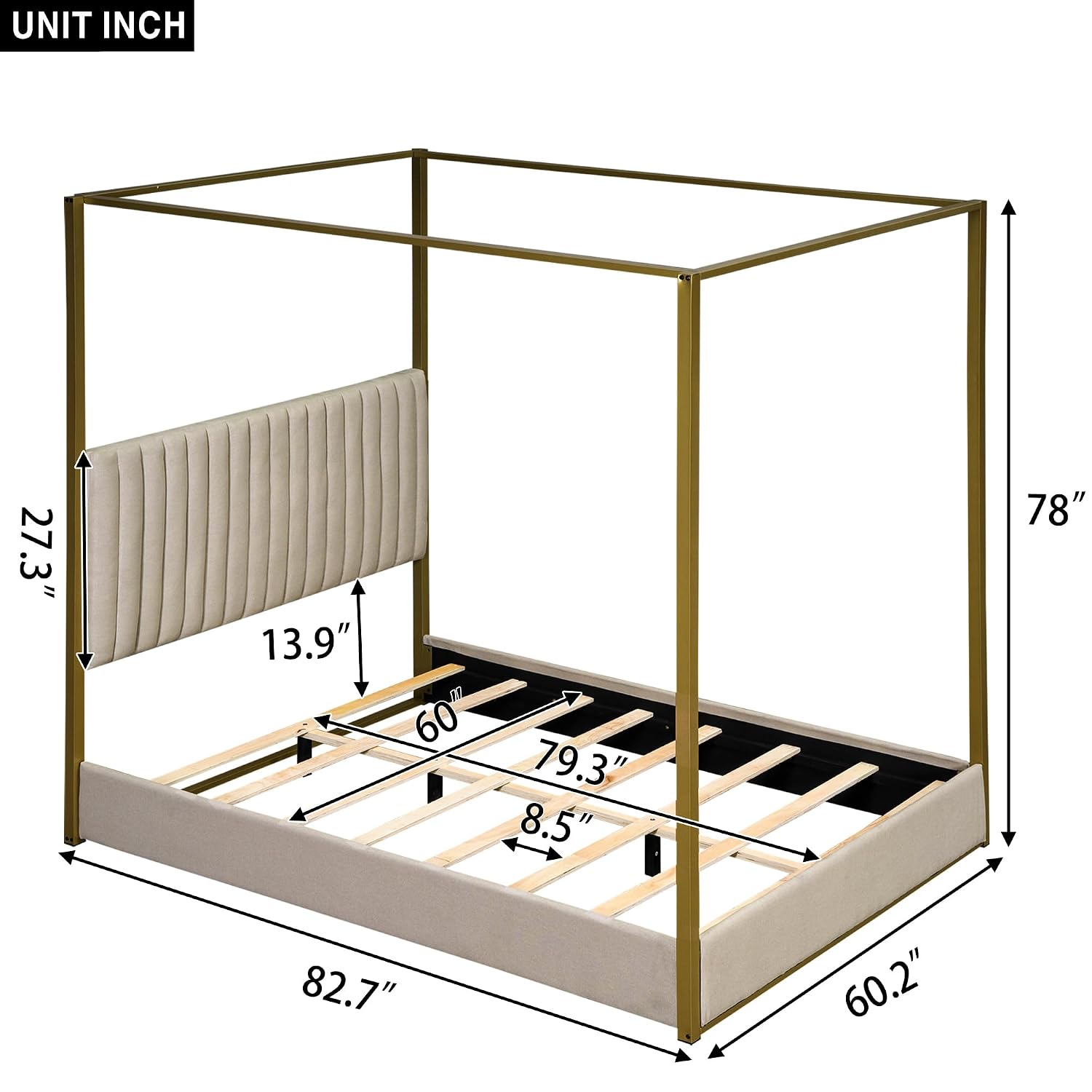 سرير منصة حديث بتصميم مظلة، مق - مراجعة Canopy Bed Frame Metal Queen وسعره