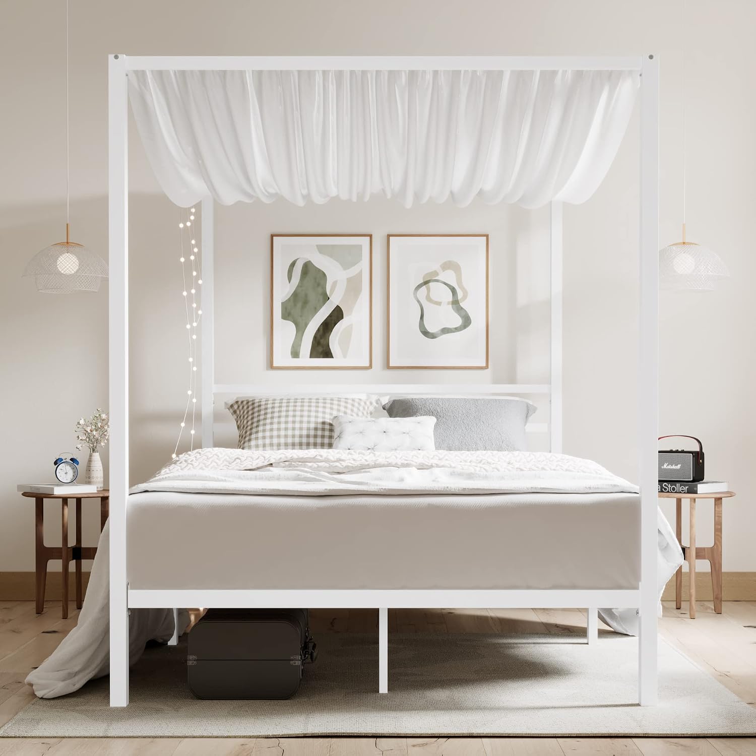 إطار سرير معدني بحجم كوين مع د - مراجعة Canopy Bed Frame Metal Queen وسعره