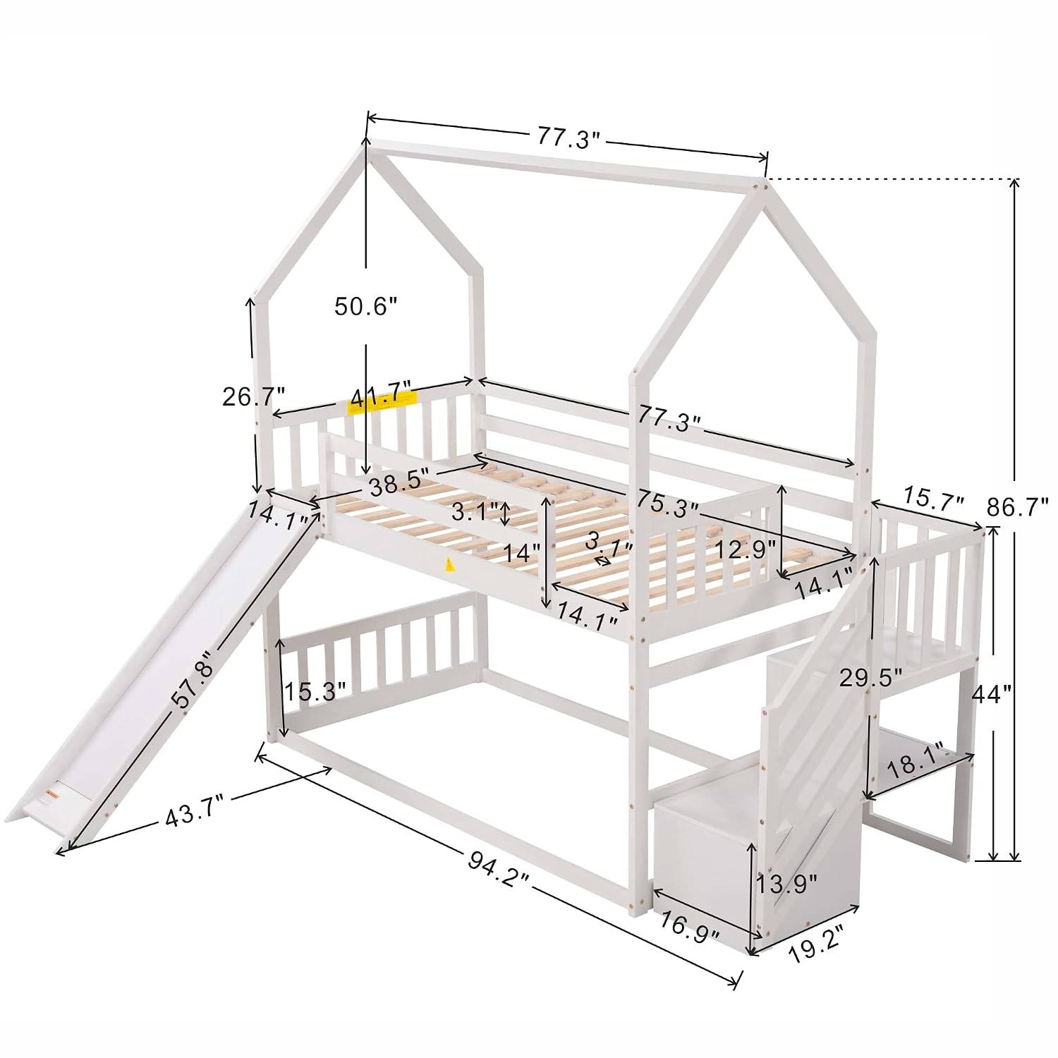 سرير بطابقين مزدوج مع سلم وزحل - مراجعة Bunk Bed With Stairs And Slide وسعره