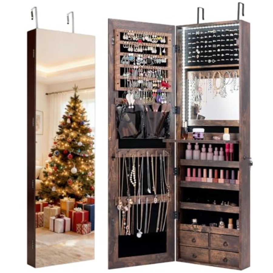 خزانة مجوهرات مزودة بـ 47 مصبا - مراجعة Full Length Mirror Jewelry Armoire وسعره