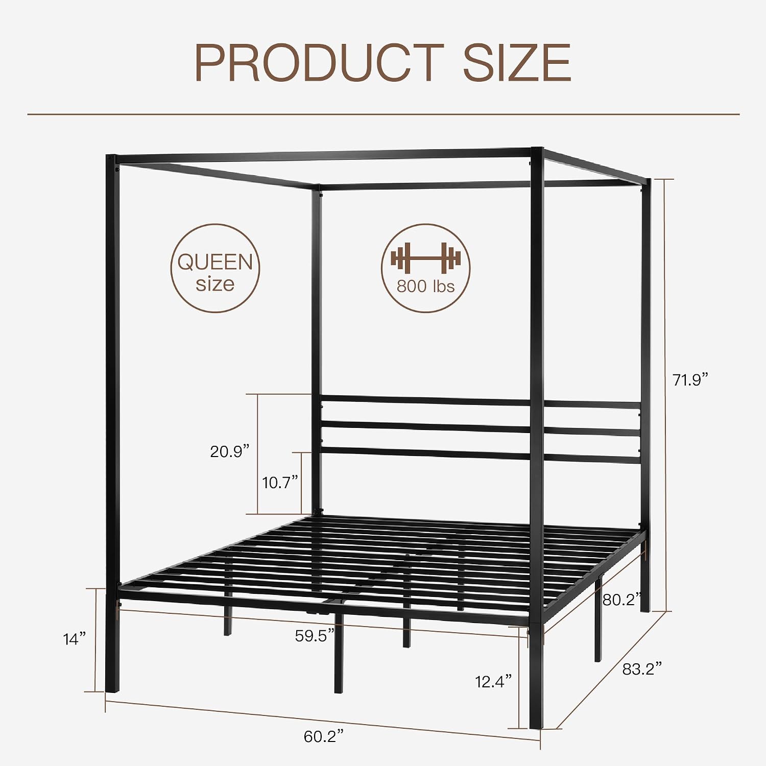 إطار سرير معدني بحجم كوين مع م - مراجعة Canopy Bed Frame Metal Queen وسعره