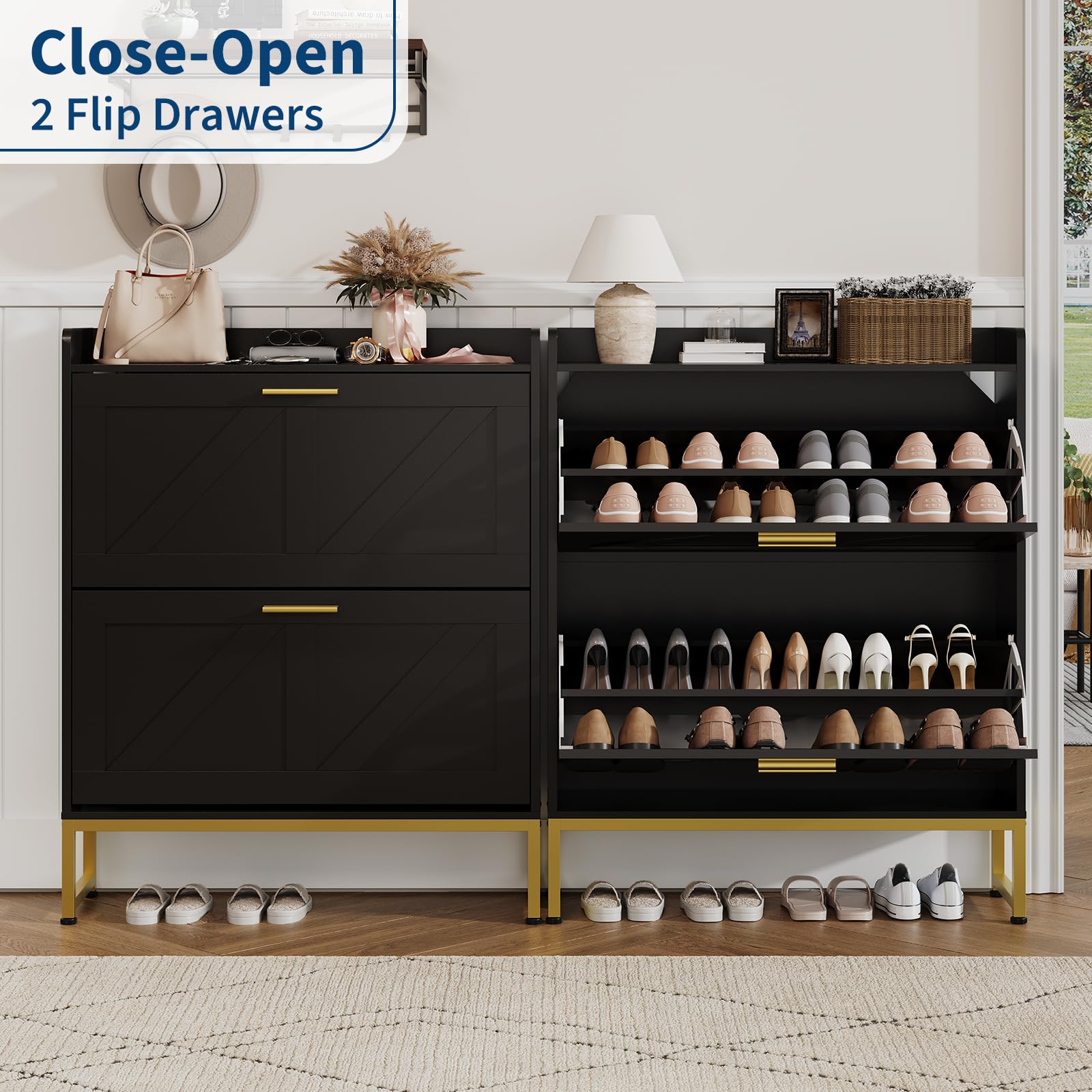 خزانة أحذية ضيقة للمدخل مع أدر - مراجعة Shoe Rack Cabinet Narrow Entryway وسعره