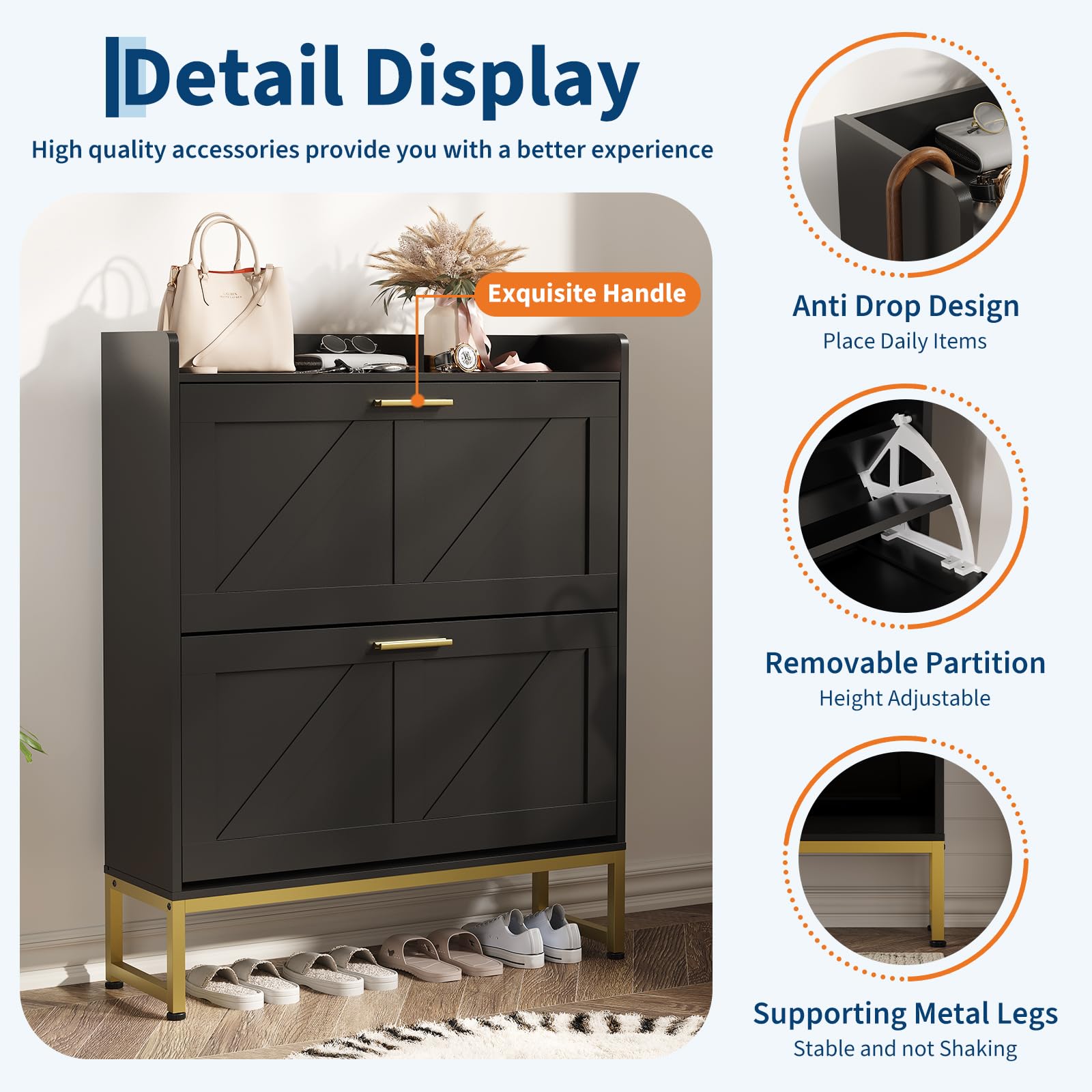 خزانة أحذية ضيقة للمدخل مع أدر - مراجعة Shoe Rack Cabinet Narrow Entryway وسعره
