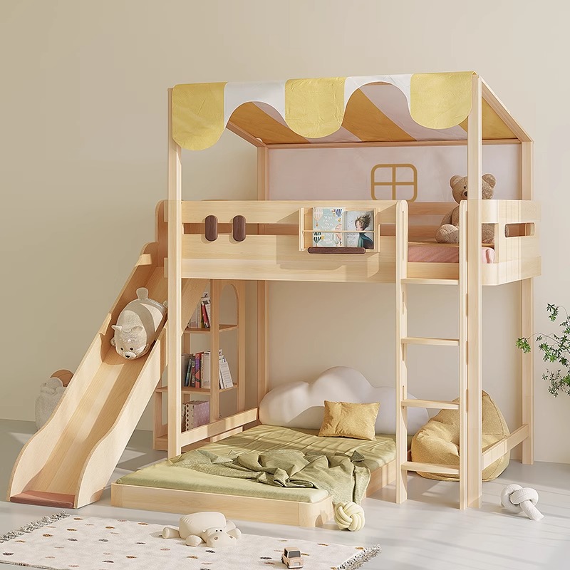سرير بطابقين منزلق بسعر واحد،  - مراجعة Bunk Bed With Stairs And Slide وسعره